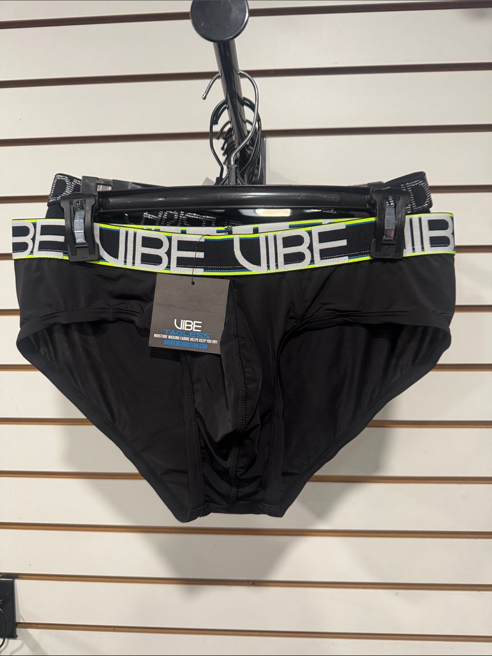 Vibe Black Brief with Neon-Trim Branded Waistband